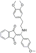 2-(((2-(3,4-DIMETHOXYPHENYL)ETHYL)AMINO)(4-METHOXYPHENYL)METHYLENE)INDANE-1,3-DIONE Struktur