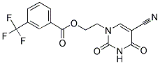 2-[5-CYANO-2,4-DIOXO-3,4-DIHYDRO-1(2H)-PYRIMIDINYL]ETHYL 3-(TRIFLUOROMETHYL)BENZENECARBOXYLATE Struktur