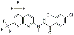 N'-[5,7-BIS(TRIFLUOROMETHYL)[1,8]NAPHTHYRIDIN-2-YL]-2,4-DICHLORO-N'-METHYLBENZENECARBOHYDRAZIDE Struktur