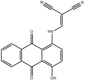 (((4-HYDROXY-9,10-DIOXOANTHRYL)AMINO)METHYLENE)METHANE-1,1-DICARBONITRILE Struktur