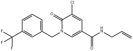 N-ALLYL-5-CHLORO-6-OXO-1-[3-(TRIFLUOROMETHYL)BENZYL]-1,6-DIHYDRO-3-PYRIDINECARBOXAMIDE Struktur