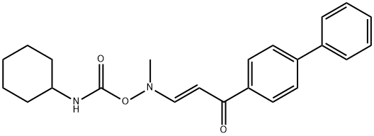 1-[1,1'-BIPHENYL]-4-YL-3-[([(CYCLOHEXYLAMINO)CARBONYL]OXY)(METHYL)AMINO]-2-PROPEN-1-ONE Struktur