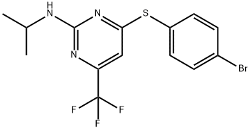 4-[(4-BROMOPHENYL)SULFANYL]-N-ISOPROPYL-6-(TRIFLUOROMETHYL)-2-PYRIMIDINAMINE Struktur