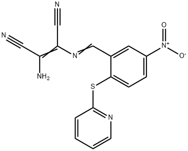 2-AMINO-1-(1-AZA-2-(5-NITRO-2-(2-PYRIDYLTHIO)PHENYL)VINYL)ETHENE-1,2-DICARBONITRILE Struktur