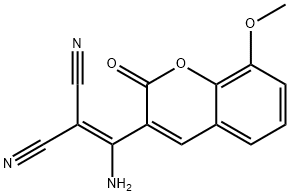 (AMINO(8-METHOXY-2-OXO(2H-CHROMEN-3-YL))METHYLENE)METHANE-1,1-DICARBONITRILE Struktur