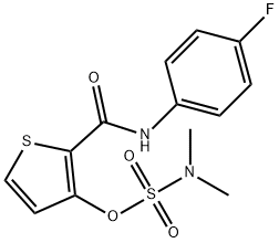 2-[(4-FLUOROANILINO)CARBONYL]-3-THIENYL-N,N-DIMETHYLSULFAMATE Struktur