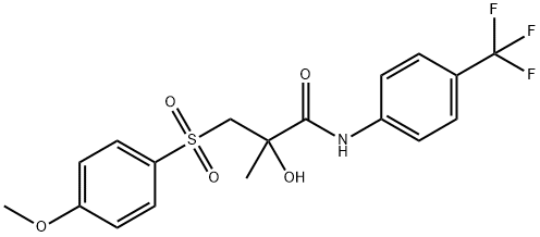 2-HYDROXY-3-[(4-METHOXYPHENYL)SULFONYL]-2-METHYL-N-[4-(TRIFLUOROMETHYL)PHENYL]PROPANAMIDE Struktur