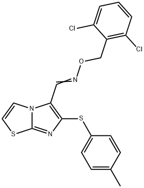 6-[(4-METHYLPHENYL)SULFANYL]IMIDAZO[2,1-B][1,3]THIAZOLE-5-CARBALDEHYDE O-(2,6-DICHLOROBENZYL)OXIME Struktur