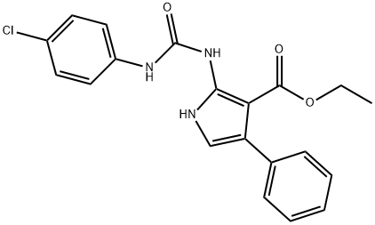 ETHYL 2-([(4-CHLOROANILINO)CARBONYL]AMINO)-4-PHENYL-1H-PYRROLE-3-CARBOXYLATE Struktur