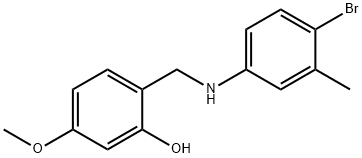 2-[(4-BROMO-3-METHYLANILINO)METHYL]-5-METHOXYBENZENOL Struktur