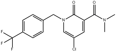 5-CHLORO-N,N-DIMETHYL-2-OXO-1-[4-(TRIFLUOROMETHYL)BENZYL]-1,2-DIHYDRO-3-PYRIDINECARBOXAMIDE Struktur