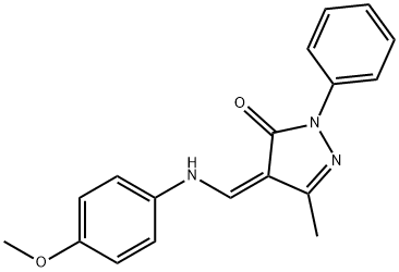 4-[(4-METHOXYANILINO)METHYLENE]-5-METHYL-2-PHENYL-2,4-DIHYDRO-3H-PYRAZOL-3-ONE Struktur