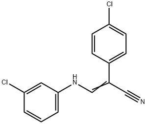 1-CYANO-1-(4-CHLOROPHENYL)-2-[(3-CHLOROPHENYL)AMINO]ETHENE Struktur