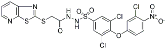 N'1-[2-(PYRIDO[3,2-D][1,3]THIAZOL-2-YLTHIO)ACETYL]-3,5-DICHLORO-4-(3-CHLORO-4-NITROPHENOXY)BENZENE-1-SULFONOHYDRAZIDE Struktur