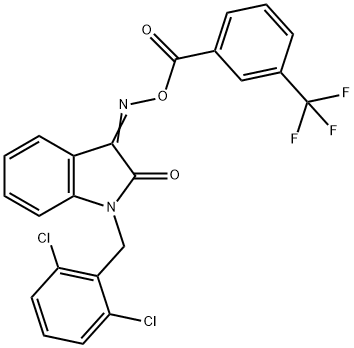 1-(2,6-DICHLOROBENZYL)-3-(([3-(TRIFLUOROMETHYL)BENZOYL]OXY)IMINO)-1,3-DIHYDRO-2H-INDOL-2-ONE Struktur