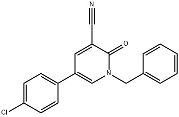 1-BENZYL-5-(4-CHLOROPHENYL)-2-OXO-1,2-DIHYDRO-3-PYRIDINECARBONITRILE Struktur