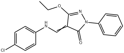 4-[(4-CHLOROANILINO)METHYLENE]-5-ETHOXY-2-PHENYL-2,4-DIHYDRO-3H-PYRAZOL-3-ONE Struktur