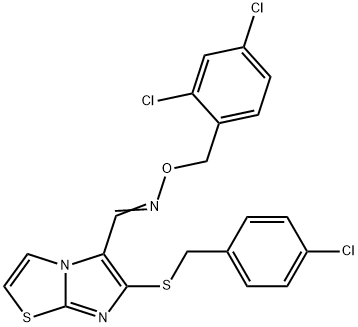 6-[(4-CHLOROBENZYL)SULFANYL]IMIDAZO[2,1-B][1,3]THIAZOLE-5-CARBALDEHYDE O-(2,4-DICHLOROBENZYL)OXIME Struktur