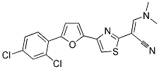 2-(4-[5-(2,4-DICHLOROPHENYL)-2-FURYL]-1,3-THIAZOL-2-YL)-3-(DIMETHYLAMINO)ACRYLONITRILE Struktur