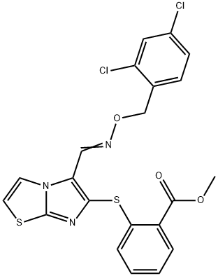 METHYL 2-([5-(([(2,4-DICHLOROBENZYL)OXY]IMINO)METHYL)IMIDAZO[2,1-B][1,3]THIAZOL-6-YL]SULFANYL)BENZENECARBOXYLATE Struktur