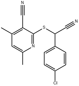 2-([(4-CHLOROPHENYL)(CYANO)METHYL]SULFANYL)-4,6-DIMETHYLNICOTINONITRILE Struktur