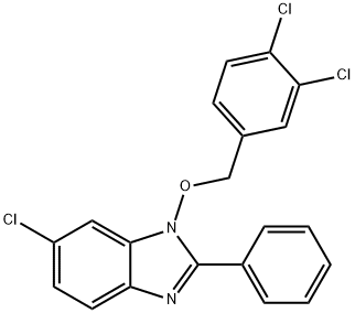 6-CHLORO-1-[(3,4-DICHLOROBENZYL)OXY]-2-PHENYL-1H-1,3-BENZIMIDAZOLE Struktur