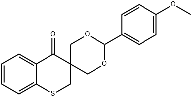 3,3-BIS(HYDROXYMETHYL)-2,3-DIHYDRO-4H-THIOCHROMEN-4-ONE 4-METHOXYBENZALDEHYDE ACETAL Struktur