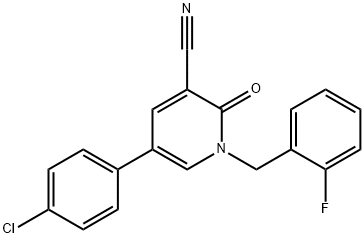 5-(4-CHLOROPHENYL)-1-(2-FLUOROBENZYL)-2-OXO-1,2-DIHYDRO-3-PYRIDINECARBONITRILE Struktur