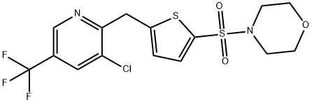 4-[(5-([3-CHLORO-5-(TRIFLUOROMETHYL)-2-PYRIDINYL]METHYL)-2-THIENYL)SULFONYL]MORPHOLINE Struktur