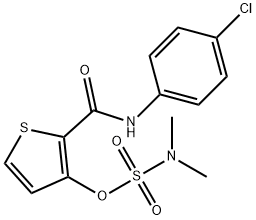 2-[(4-CHLOROANILINO)CARBONYL]-3-THIENYL-N,N-DIMETHYLSULFAMATE Struktur