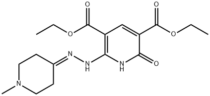 DIETHYL 2-HYDROXY-6-[2-(1-METHYL-4-PIPERIDINYLIDENE)HYDRAZINO]-3,5-PYRIDINEDICARBOXYLATE Struktur