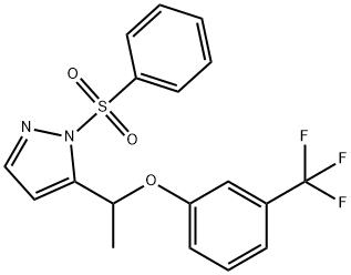 1-(PHENYLSULFONYL)-5-(1-[3-(TRIFLUOROMETHYL)PHENOXY]ETHYL)-1H-PYRAZOLE Struktur