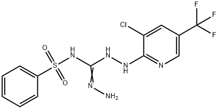 N-[(2-[3-CHLORO-5-(TRIFLUOROMETHYL)-2-PYRIDINYL]HYDRAZINO)(HYDRAZINO)METHYLENE]BENZENESULFONAMIDE Struktur