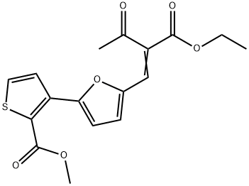 METHYL 3-(5-[2-(ETHOXYCARBONYL)-3-OXO-1-BUTENYL]-2-FURYL)-2-THIOPHENECARBOXYLATE Struktur