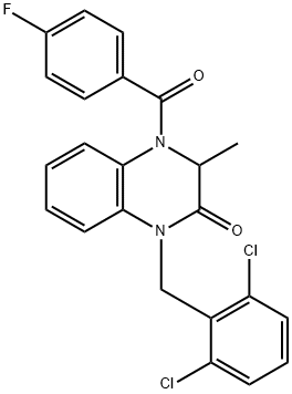 1-(2,6-DICHLOROBENZYL)-4-(4-FLUOROBENZOYL)-3-METHYL-3,4-DIHYDRO-2(1H)-QUINOXALINONE Struktur