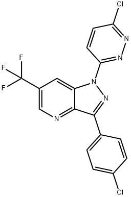 3-(4-CHLOROPHENYL)-1-(6-CHLORO-3-PYRIDAZINYL)-6-(TRIFLUOROMETHYL)-1H-PYRAZOLO[4,3-B]PYRIDINE Struktur