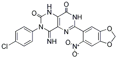 3-(4-CHLOROPHENYL)-4-IMINO-6-(6-NITROBENZO[D]1,3-DIOXOLEN-5-YL)-1,3,7-TRIHYDRO-5,7-DIAZAQUINAZOLINE-2,8-DIONE Struktur