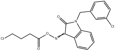 1-(3-CHLOROBENZYL)-3-([(4-CHLOROBUTANOYL)OXY]IMINO)-1,3-DIHYDRO-2H-INDOL-2-ONE Structure