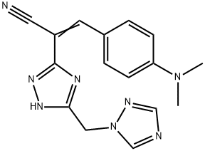 3-[4-(DIMETHYLAMINO)PHENYL]-2-[5-(1H-1,2,4-TRIAZOL-1-YLMETHYL)-1H-1,2,4-TRIAZOL-3-YL]ACRYLONITRILE Struktur