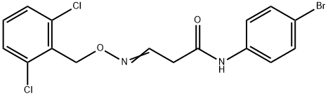 N-(4-BROMOPHENYL)-3-([(2,6-DICHLOROBENZYL)OXY]IMINO)PROPANAMIDE Struktur