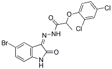 5-BROMO-3-(2-(2,4-DICHLOROPHENOXY)PROPIONYLHYDRAZIDYL)-2-OXOINDOLINE Struktur