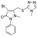 4-BROMO-2-METHYL-3-((5-METHYL(2,3,5-TRIAZOLYLTHIO))METHYL)-1-PHENYL-3-PYRAZOLIN-5-ONE Struktur