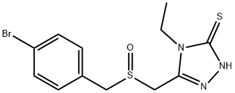 5-([(4-BROMOBENZYL)SULFINYL]METHYL)-4-ETHYL-4H-1,2,4-TRIAZOL-3-YLHYDROSULFIDE Struktur