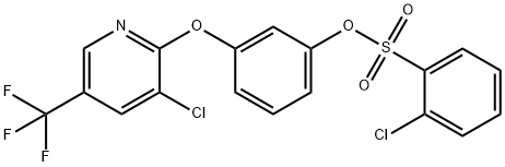 3-([3-CHLORO-5-(TRIFLUOROMETHYL)-2-PYRIDINYL]OXY)PHENYL 2-CHLOROBENZENESULFONATE Struktur