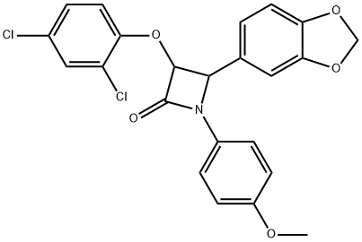 4-BENZO[D]1,3-DIOXOLEN-5-YL-3-(2,4-DICHLOROPHENOXY)-1-(4-METHOXYPHENYL)AZETIDIN-2-ONE Struktur