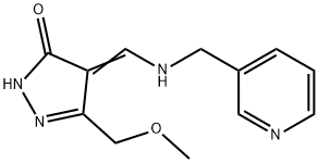 5-(METHOXYMETHYL)-4-([(3-PYRIDINYLMETHYL)AMINO]METHYLENE)-2,4-DIHYDRO-3H-PYRAZOL-3-ONE Struktur