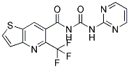 N-(PYRIMIDIN-2-YL)-N'[[5-(TRIFLUOROMETHYL)THIENO[3,2-B]PYRIDIN-6-YL]CARBONYL]UREA Struktur