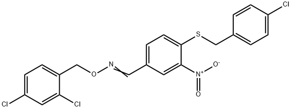 4-[(4-CHLOROBENZYL)SULFANYL]-3-NITROBENZENECARBALDEHYDE O-(2,4-DICHLOROBENZYL)OXIME Struktur