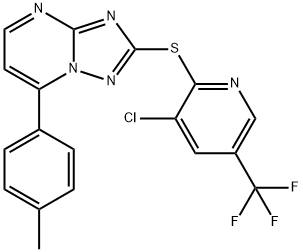 2-([3-CHLORO-5-(TRIFLUOROMETHYL)-2-PYRIDINYL]SULFANYL)-7-(4-METHYLPHENYL)[1,2,4]TRIAZOLO[1,5-A]PYRIMIDINE Struktur