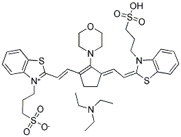 3-(3-SULFOPROPYL)-2-(2-[3-[2-(3-(3-SULFOPROPYL)-2-BENZOTHIAZOLINYLIDENE) ETHYLIDENE]-2-(4-MORPHOLINE-1-CYCLOPENTEN-1-YL)] VINYL) BENZOTHIAZOLIUM HYDROXIDE, INNER SALT Struktur